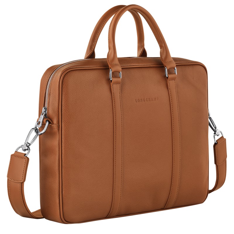 Longchamp Le Foulonné XS Briefcase - Leather Caramel | 9270-XSTEC