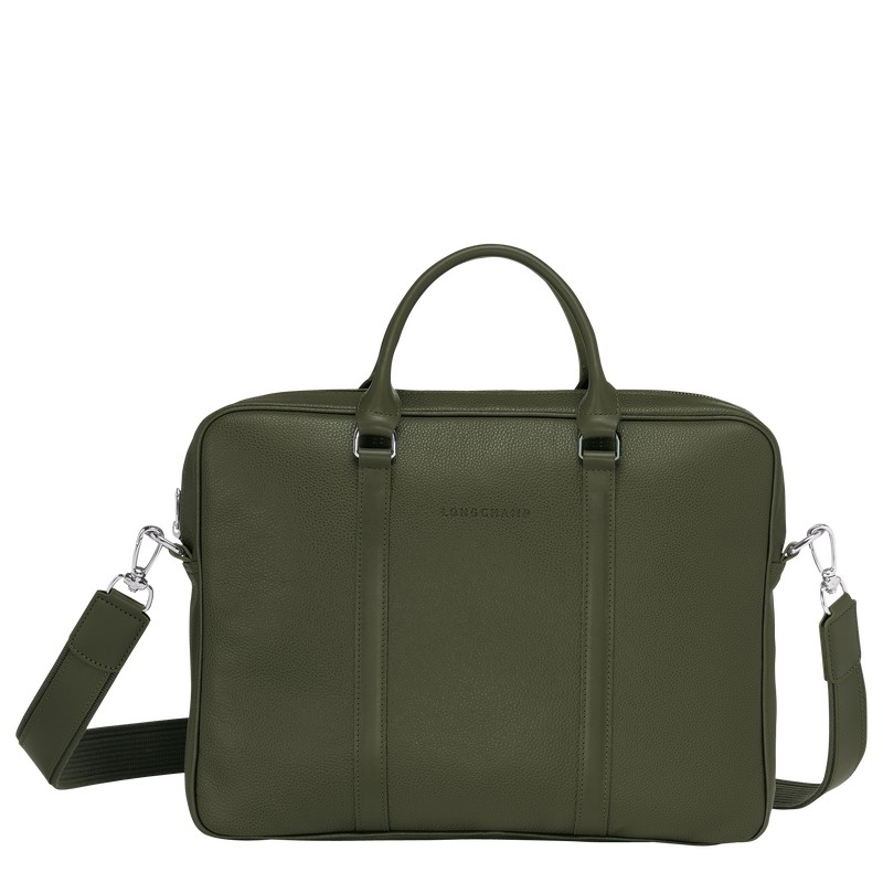 Longchamp Le Foulonné XS Briefcase - Leather Haki | 0359-WIZUP