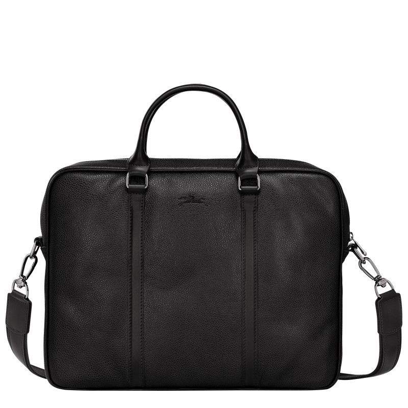 Longchamp Le Foulonné XS Briefcase - Leather Siyah | 4653-FMXDK