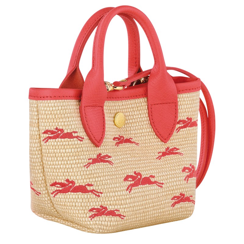 Longchamp Le Panier Pliage XS Basket - Canvas Strawberry | 1073-BNLJO