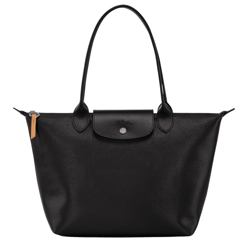 Longchamp Le Pliage City M Tote bag - Canvas Siyah | 0491-TKDYJ