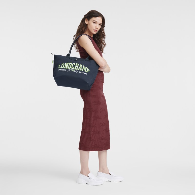 Longchamp Le Pliage Collection L Tote bag - Canvas Lacivert | 6459-ZYFJT