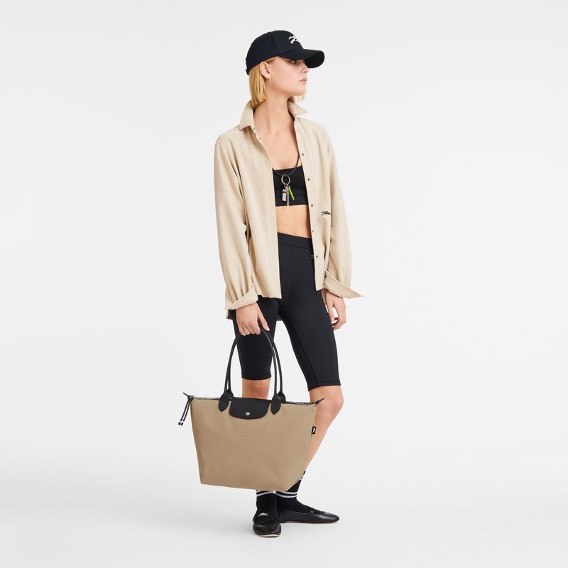 Longchamp Le Pliage Energy L Tote bag - Recycled canvas Clay | 9530-GKVPQ