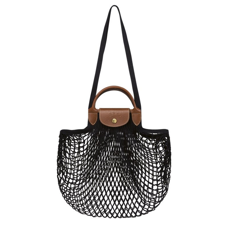 Longchamp Le Pliage Filet L Mesh bag - Canvas Siyah | 2760-QGRNI