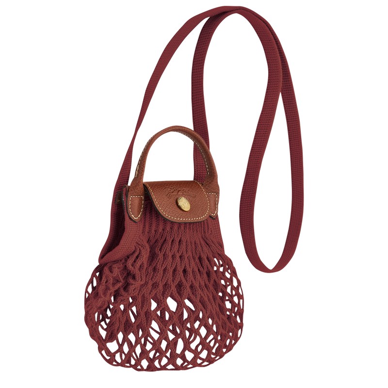 Longchamp Le Pliage Filet XS Mesh bag - Canvas Mahogany | 3457-NXLAR