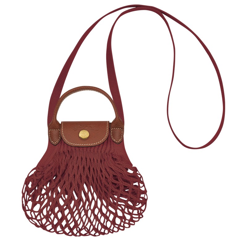 Longchamp Le Pliage Filet XS Mesh bag - Canvas Mahogany | 3457-NXLAR