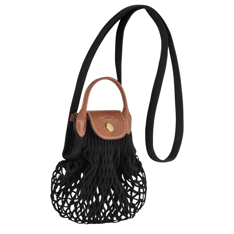 Longchamp Le Pliage Filet XS Mesh bag - Canvas Siyah | 3261-NZXUS