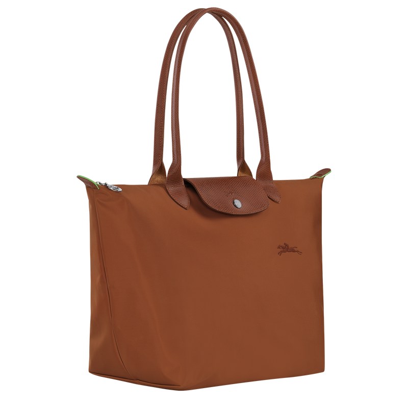 Longchamp Le Pliage Green L Tote bag - Recycled canvas Cognac | 1452-OLBKI