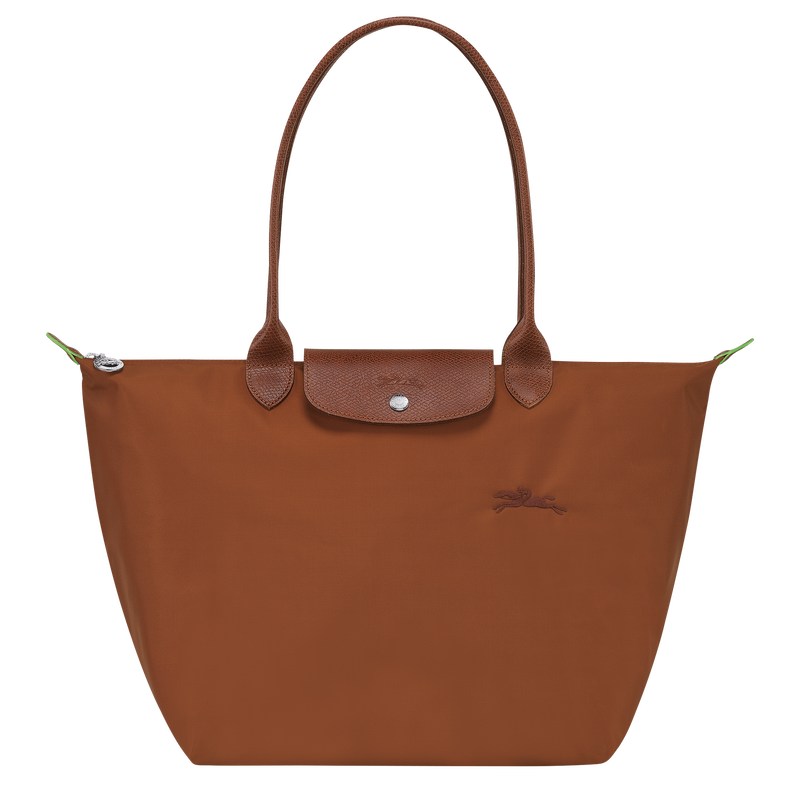 Longchamp Le Pliage Green L Tote bag - Recycled canvas Cognac | 1452-OLBKI