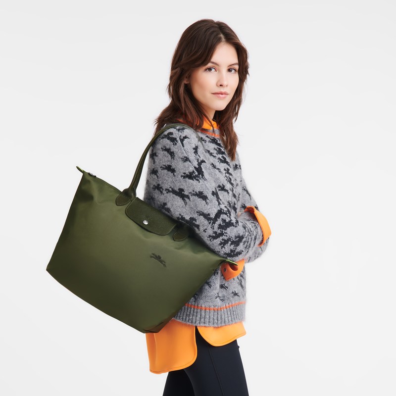 Longchamp Le Pliage Green L Tote bag - Recycled canvas Forest | 9075-PAQXF