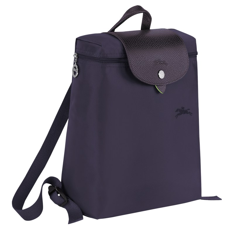 Longchamp Le Pliage Green M Backpack - Recycled canvas Bilberry | 2619-UOFWZ