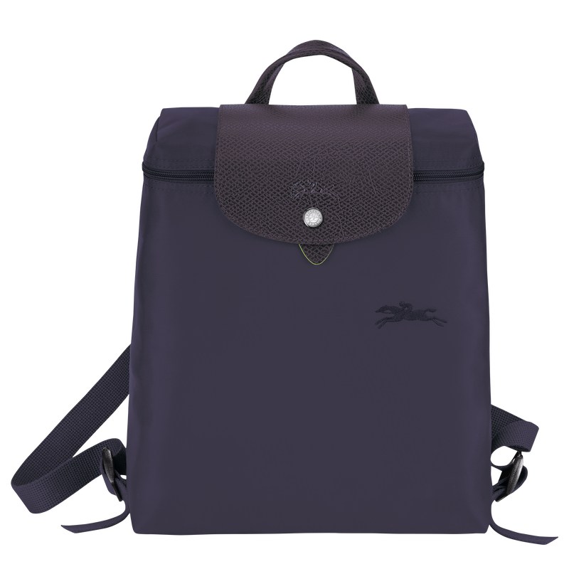 Longchamp Le Pliage Green M Backpack - Recycled canvas Bilberry | 2619-UOFWZ