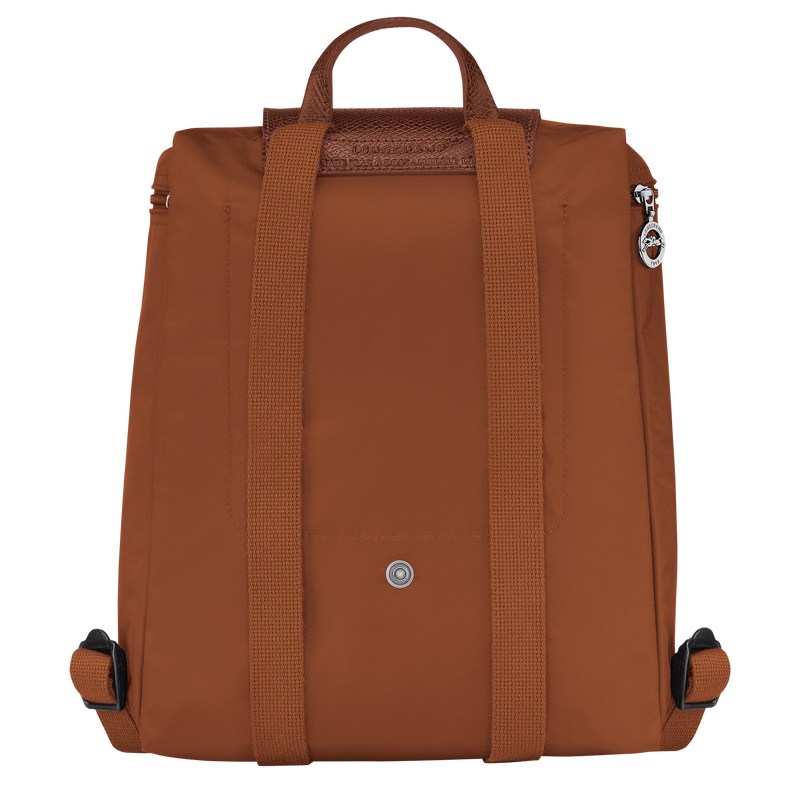 Longchamp Le Pliage Green M Backpack - Recycled canvas Cognac | 9508-KSBZE