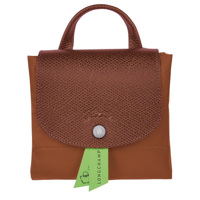 Longchamp Le Pliage Green M Backpack - Recycled canvas Cognac | 9508-KSBZE