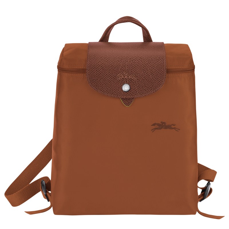 Longchamp Le Pliage Green M Backpack - Recycled canvas Cognac | 9508-KSBZE