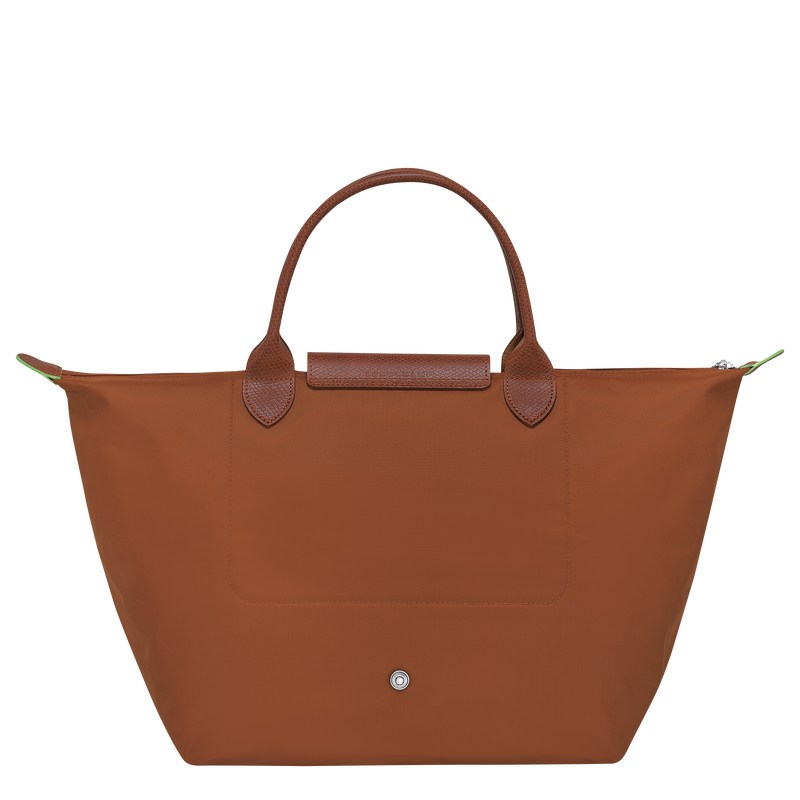 Longchamp Le Pliage Green M Handbag - Recycled canvas Cognac | 1237-DVXJZ