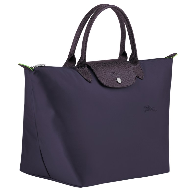 Longchamp Le Pliage Green M Handbag - Recycled canvas Bilberry | 9264-VRKGT