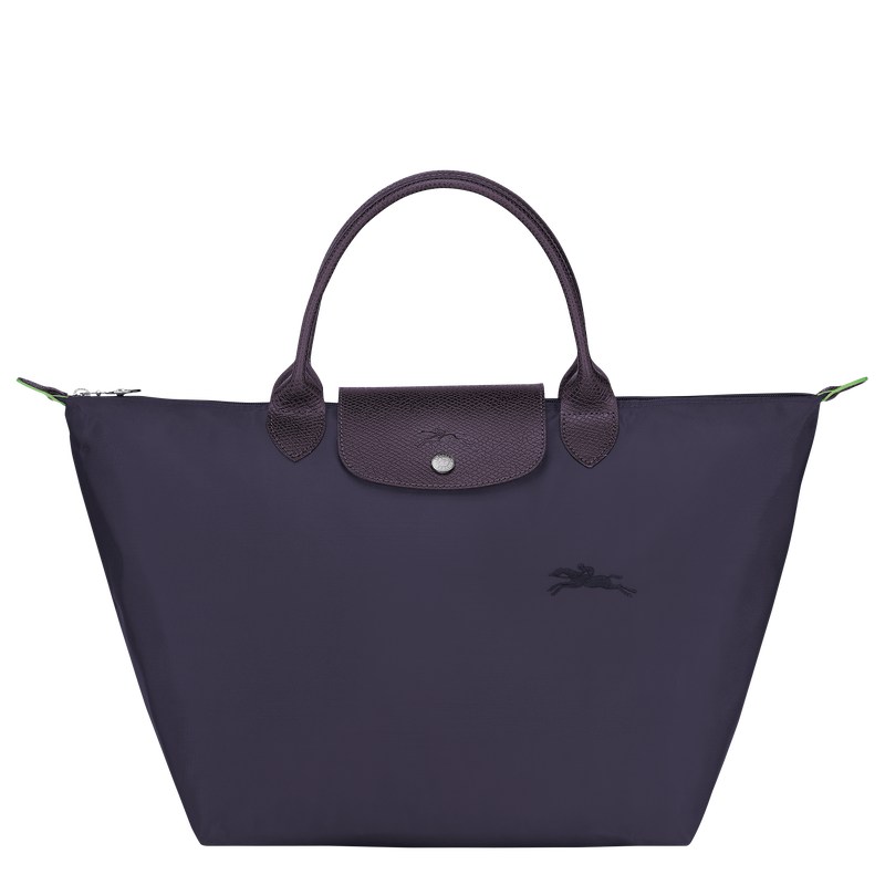 Longchamp Le Pliage Green M Handbag - Recycled canvas Bilberry | 9264-VRKGT