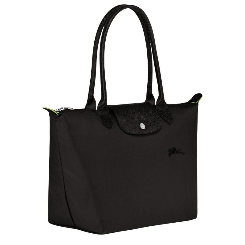 Longchamp Le Pliage Green M Tote bag - Recycled canvas Siyah | 6723-JQAYM