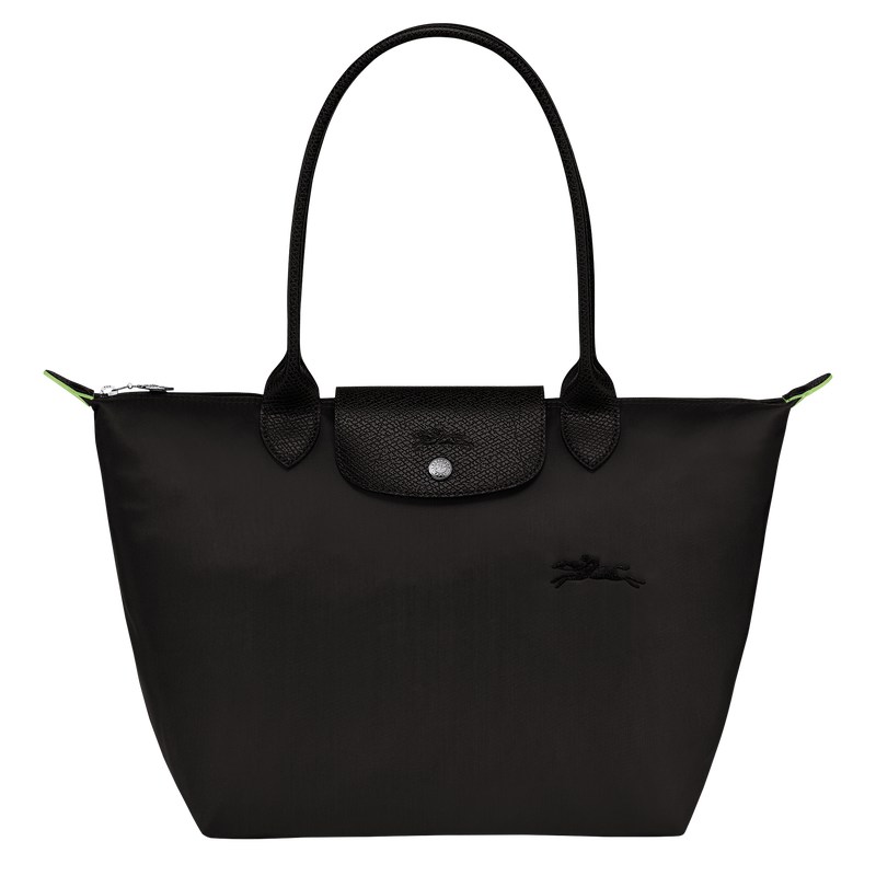 Longchamp Le Pliage Green M Tote bag - Recycled canvas Siyah | 6723-JQAYM