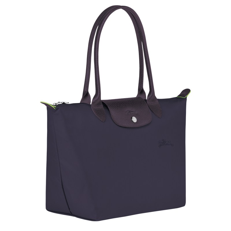 Longchamp Le Pliage Green M Tote bag - Recycled canvas Bilberry | 8762-FLXHE