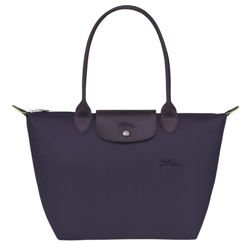 Longchamp Le Pliage Green M Tote bag - Recycled canvas Bilberry | 8762-FLXHE