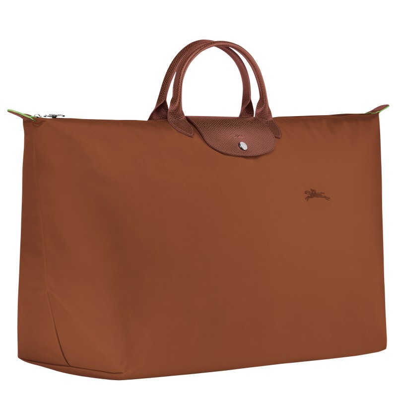 Longchamp Le Pliage Green M Travel bag - Recycled canvas Cognac | 2417-OQLKN