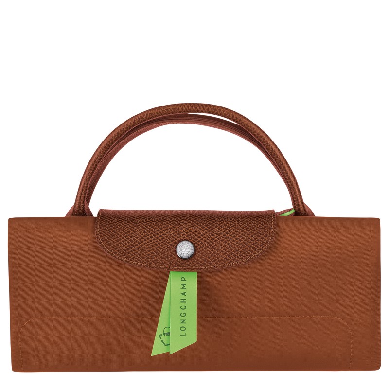 Longchamp Le Pliage Green M Travel bag - Recycled canvas Cognac | 2417-OQLKN