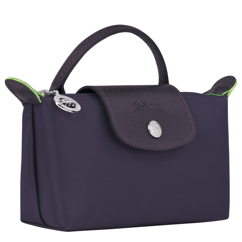 Longchamp Le Pliage Green Pouch with handle - Recycled canvas Bilberry | 2039-JANRD