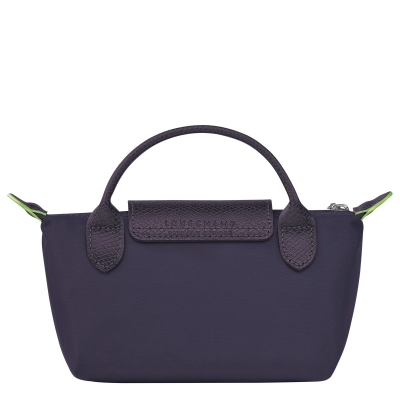 Longchamp Le Pliage Green Pouch with handle - Recycled canvas Bilberry | 2039-JANRD