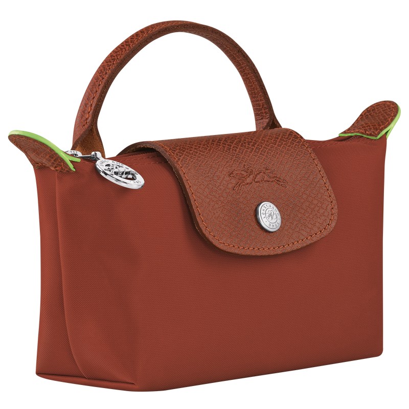 Longchamp Le Pliage Green Pouch with handle - Recycled canvas Chestnut | 8279-DIUVE