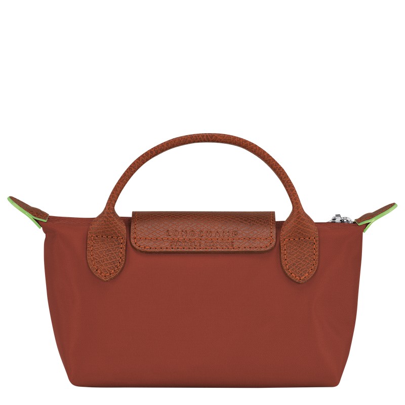 Longchamp Le Pliage Green Pouch with handle - Recycled canvas Chestnut | 8279-DIUVE