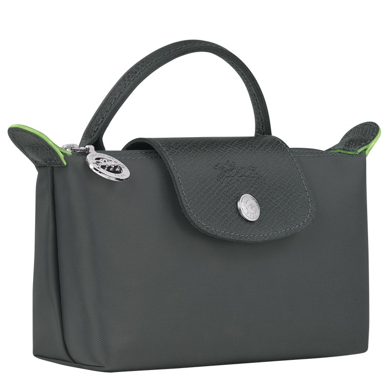 Longchamp Le Pliage Green Pouch with handle - Recycled canvas Graphite | 2936-CUWKP