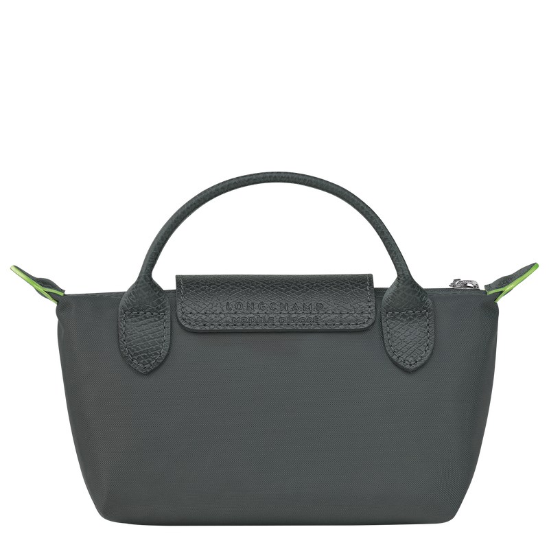 Longchamp Le Pliage Green Pouch with handle - Recycled canvas Graphite | 2936-CUWKP