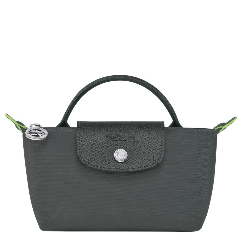 Longchamp Le Pliage Green Pouch with handle - Recycled canvas Graphite | 2936-CUWKP