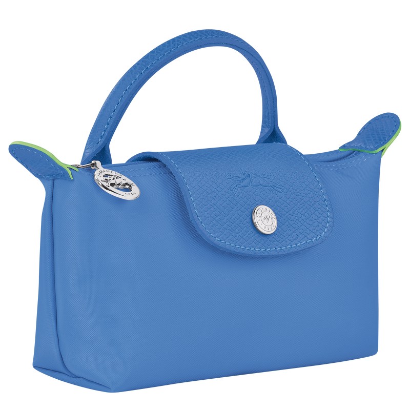 Longchamp Le Pliage Green Pouch with handle - Recycled canvas Cornflower | 9570-SCKVI