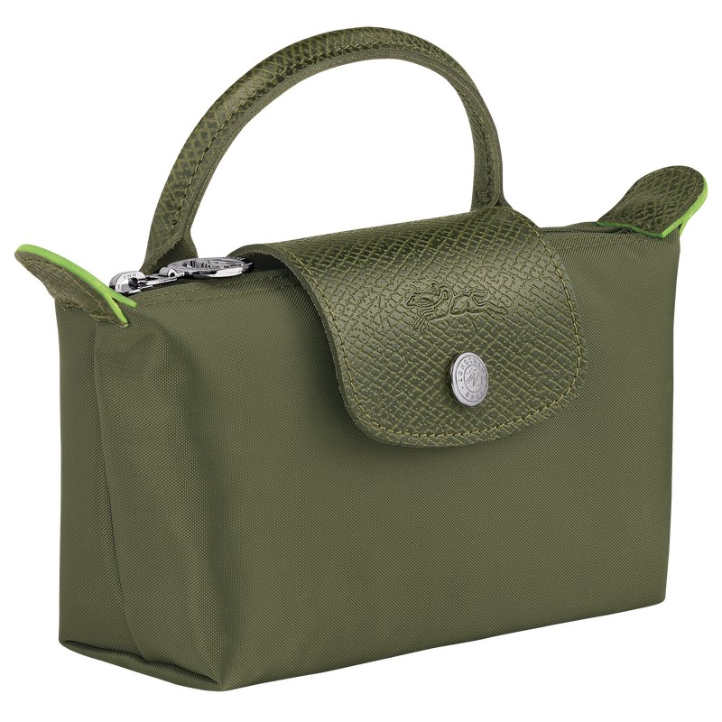 Longchamp Le Pliage Green Pouch with handle - Recycled canvas Forest | 8926-AKCYT