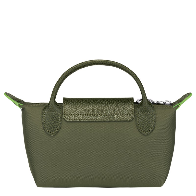 Longchamp Le Pliage Green Pouch with handle - Recycled canvas Forest | 8926-AKCYT