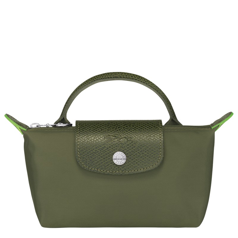 Longchamp Le Pliage Green Pouch with handle - Recycled canvas Forest | 8926-AKCYT