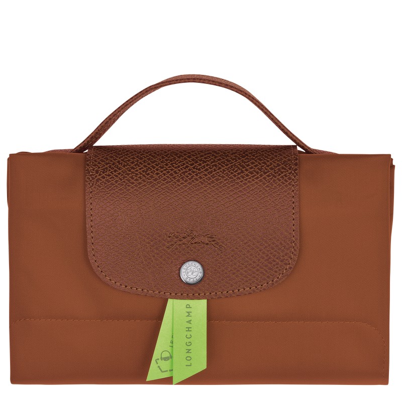 Longchamp Le Pliage Green S Briefcase - Recycled canvas Cognac | 1208-MRQKA