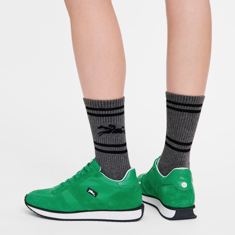 Longchamp Le Pliage Green Sneakers - Leather Yeşil | 8752-EWXSA