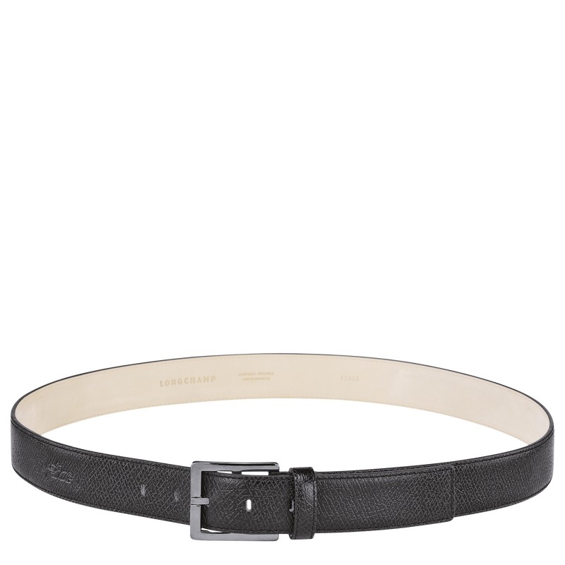 Longchamp Le Pliage Men\'s belt - Leather Siyah | 7823-MRVNK