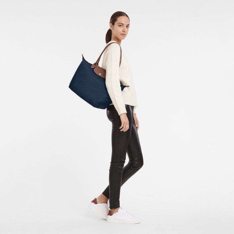 Longchamp Le Pliage Original L Tote bag - Recycled canvas Lacivert | 4137-NYWBV