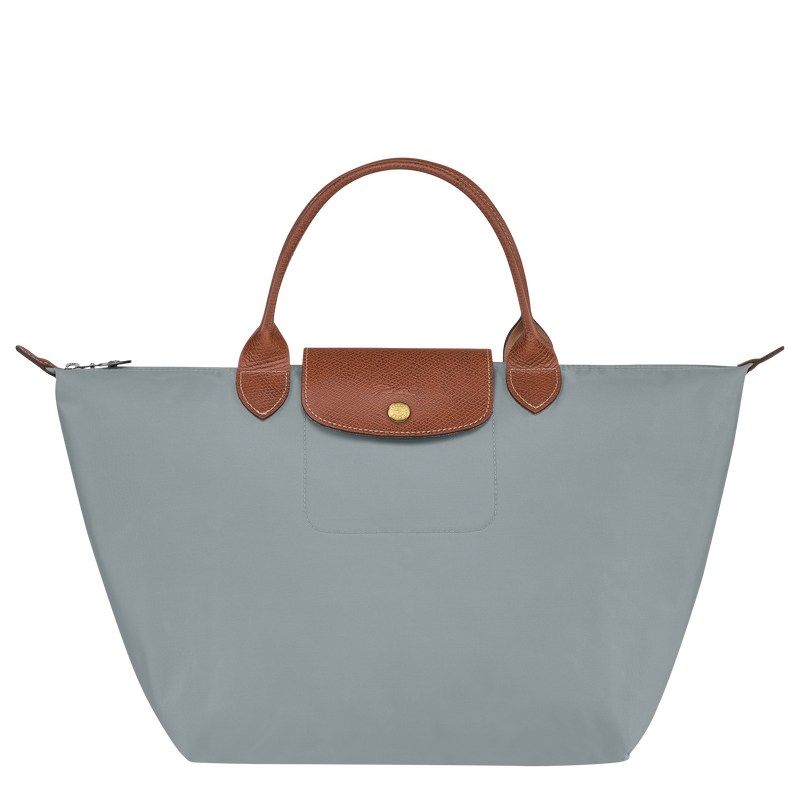 Longchamp Le Pliage Original M Handbag - Recycled canvas Steel | 9185-UHVYF