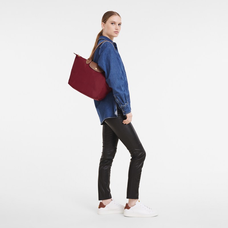 Longchamp Le Pliage Original M Tote bag - Recycled canvas Kırmızı | 0419-ASRKU