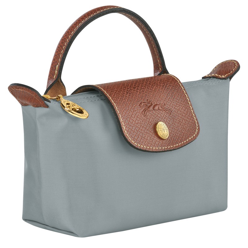 Longchamp Le Pliage Original Pouch with handle - Recycled canvas Steel | 3451-OIADU