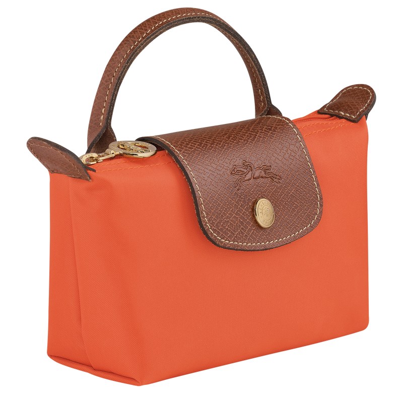 Longchamp Le Pliage Original Pouch with handle - Recycled canvas Turuncu | 8740-YQUGJ