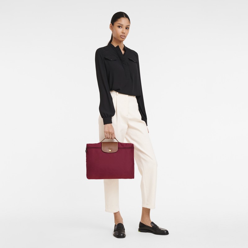 Longchamp Le Pliage Original S Briefcase - Recycled canvas Kırmızı | 3569-SFBVN