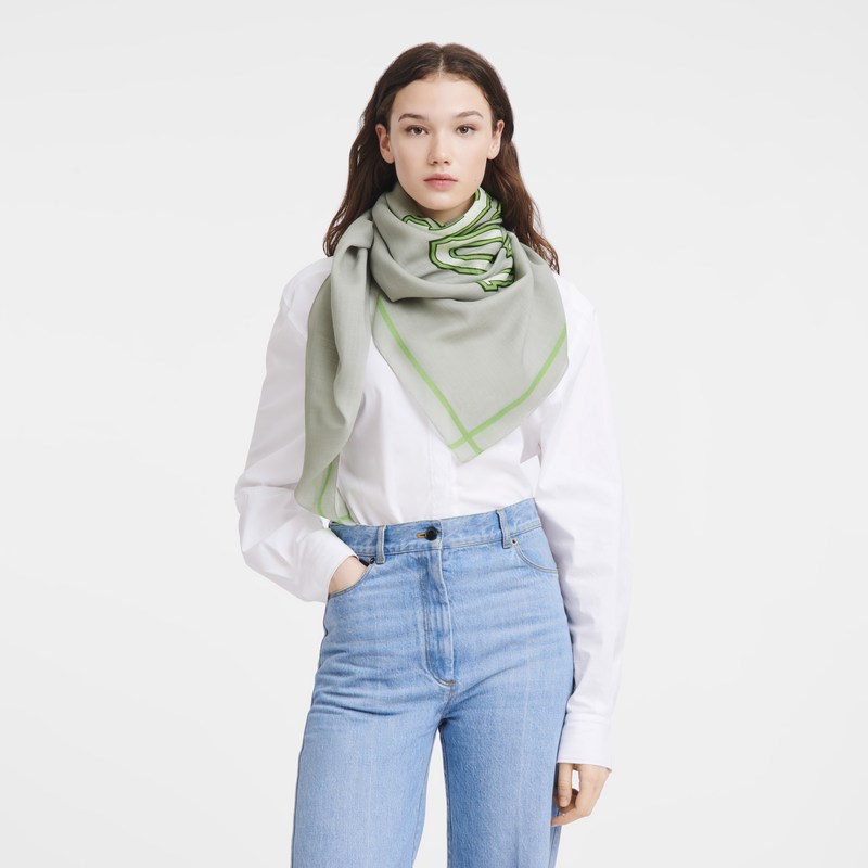 Longchamp Le Pliage University Scarf - Wool Gri | 2439-JDWNL