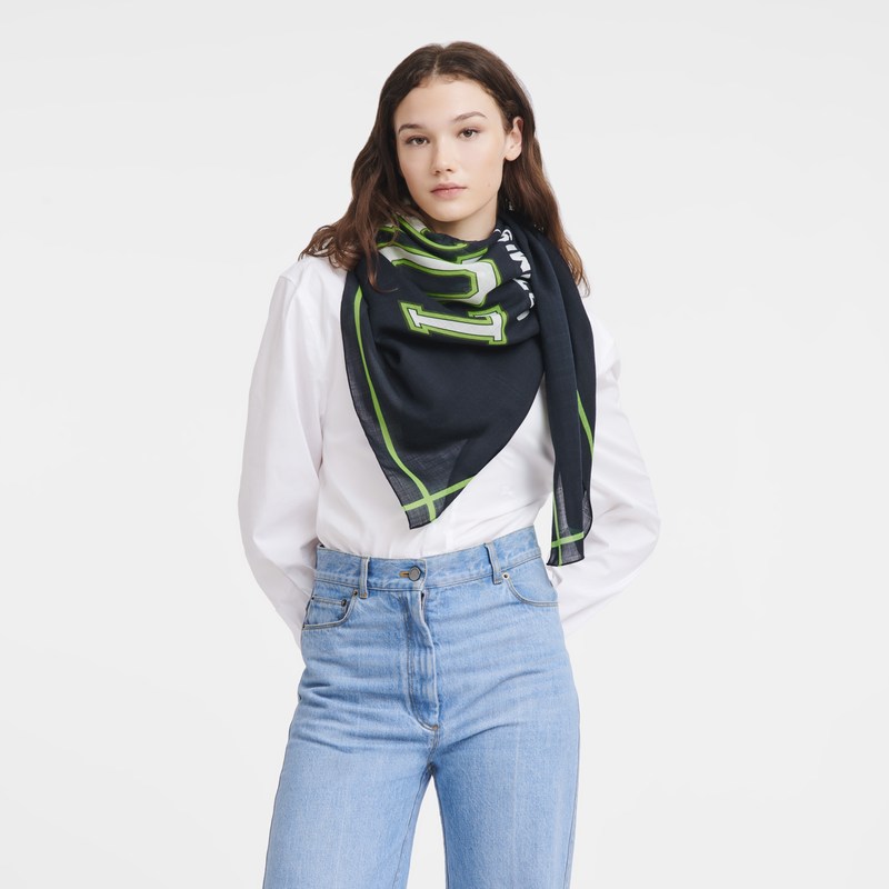 Longchamp Le Pliage University Scarf - Wool Lacivert | 0139-YJIKO